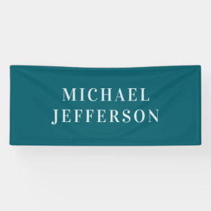 Chic Plain Dark Teal Colour Personalised Custom Banner