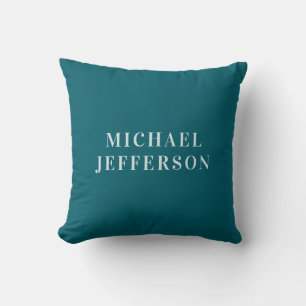 Chic Plain Dark Teal Colour Personalised Custom Cushion
