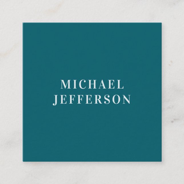 Chic Plain Dark Teal Colour Personalised Custom Enclosure Card (Front)