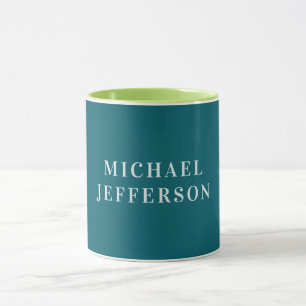 Chic Plain Dark Teal Colour Personalised Custom Mug