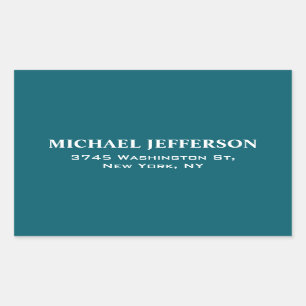 Chic Plain Dark Teal Colour Personalised Custom Rectangular Sticker