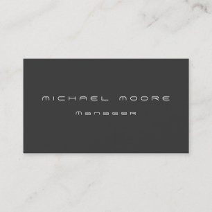 Chic Plain Grey Manager Business Card