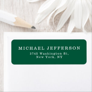Chic Plain Hunter Green Color Personalized Custom Return Address Label