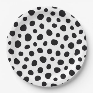 Chic Playful Energy Dalmatian Spot Pattern Paper Plate