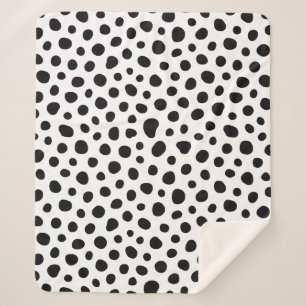 Chic Playful Energy Dalmatian Spot Pattern Sherpa Blanket