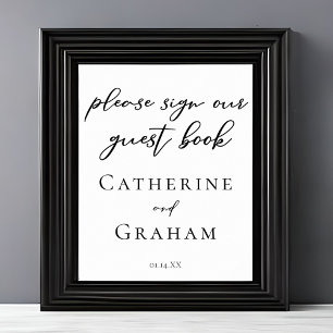 Chic Please Sign Our Wedding Guest Book Poster