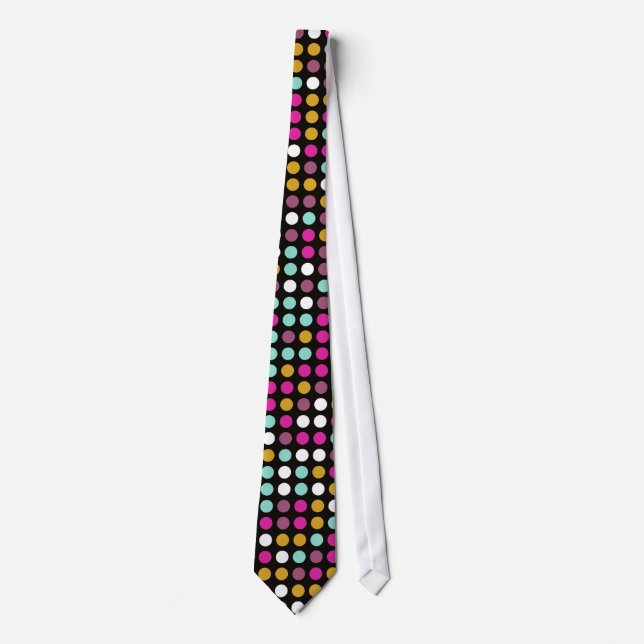 Chic Polka Dot Mosaic Pattern #8 Tie (Front)