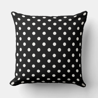 Chic Polka Dot Party Black & White Aesthetic Cushion