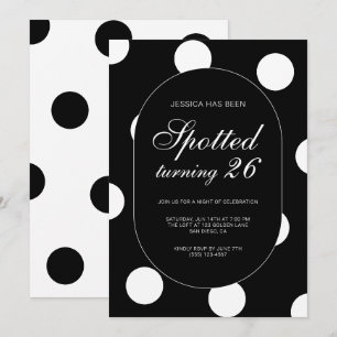 Chic Polka Dot Spotted Turning 26th Birthday Party Invitation