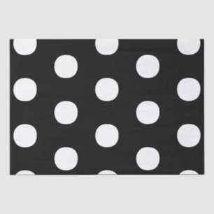 Chic polka dots black white big bold modern tissue paper