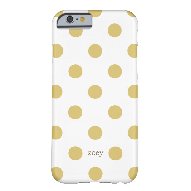 Chic Polka Dots iPhone 6 case (Golden/White) (Back)
