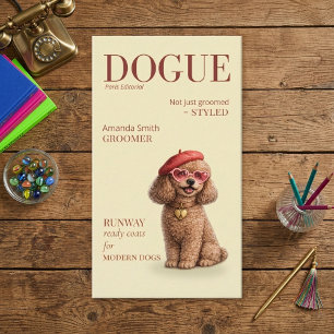 Chic Poodle Dogue Butter Yellow Business Card