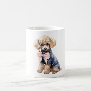 Chic Poodle in Pink & Blue Coffee Mug