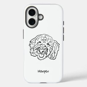Chic Poodle Outline: Personalise Your Phone Case