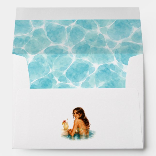 Chic Pool Party Bachelorette Envelope (Back (Bottom))