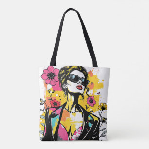 Chic Pop Floral Duet Tote Bag