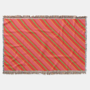 Chic Poppy Colours Stripes Throw Blanket