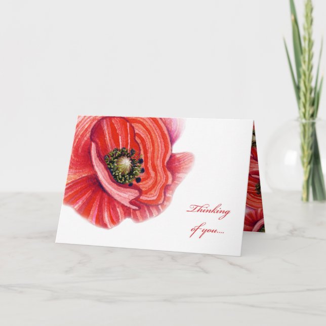 Chic Poppy Thinking of You Card (Front)