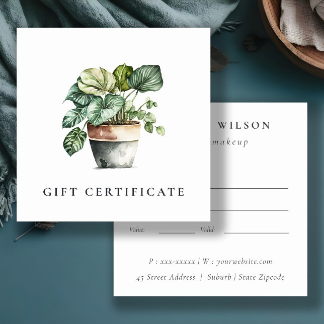 Chic Potted Leafy House Plants Gift Certificate (Creator Uploaded)