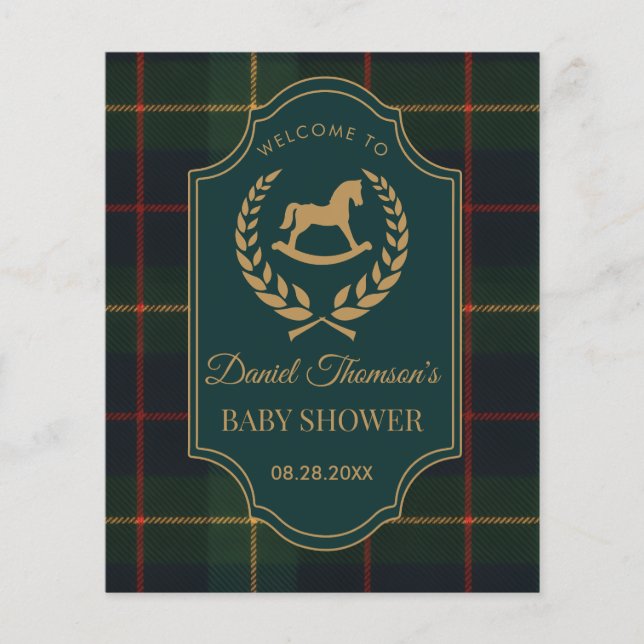 Chic Preppy Teddy Bear Baby Shower Flyer (Front)