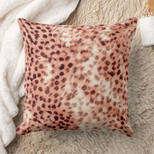 Chic Pretty Girly Rose Gold Leopard  Cushion