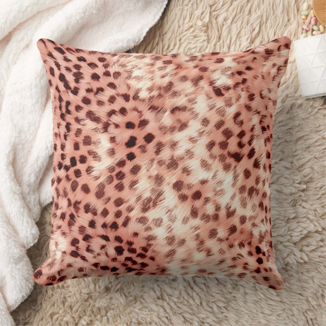 Chic Pretty Girly Rose Gold Leopard  Cushion (Blanket)