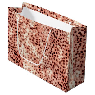 Chic Pretty Girly Rose Gold Leopard  Large Gift Bag