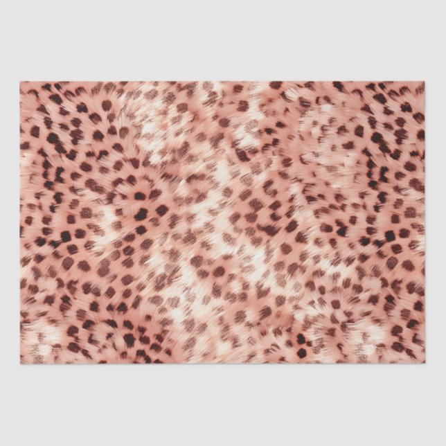 Chic Pretty Girly Rose Gold Leopard  Tissue Paper (Front)
