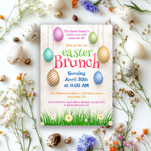 Chic Pretty Watercolor Egg Hunt & Easter Brunch Invitation