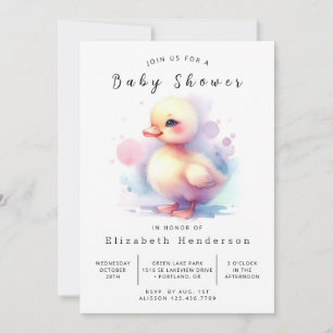 Chic Printable Duck Baby Shower Invitation