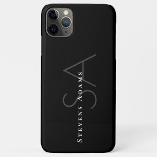 Chic Professional Black and White Monogrammed iPhone 11 Pro Max Case