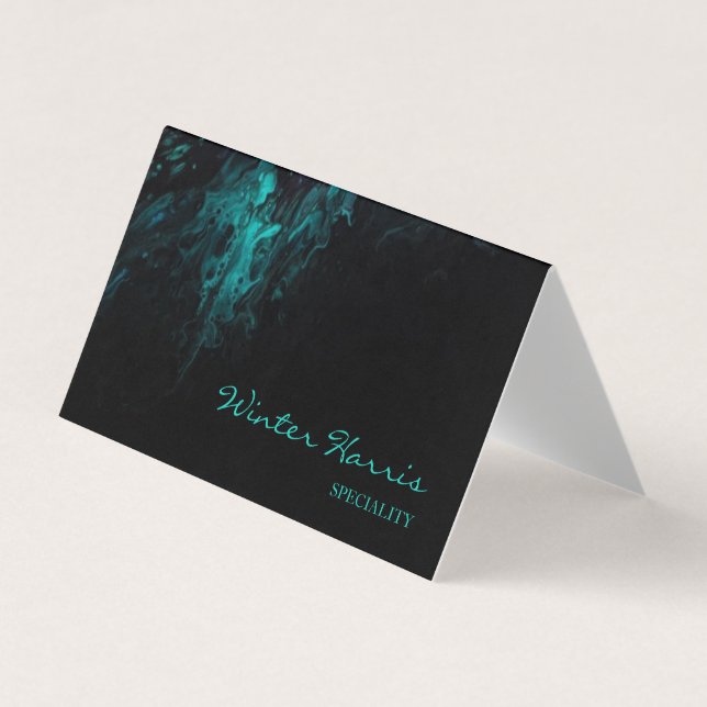 Chic professional black artistic business card (Front)