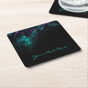 Chic professional black artistic square paper coaster