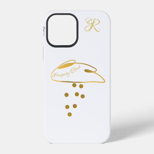 Chic Prosperity Cloud Monogram iPhone Case (Back)
