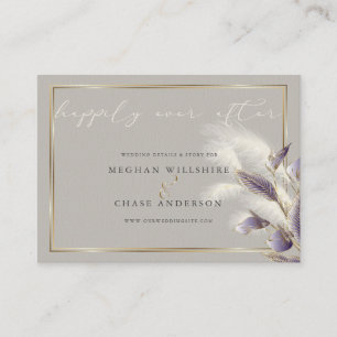 Chic Purple Anthurium and Pampas Grass Business Card