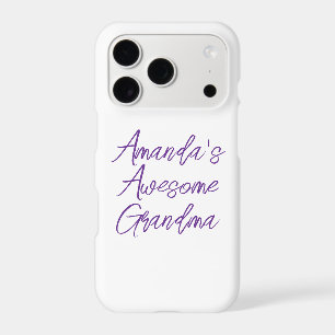Chic Purple Awesome Grandma Grandkids Name