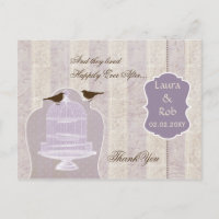 Chic purple bird cage, love birds Thank You