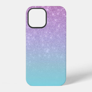 Chic Purple Blue Glitter Ombre Gradient iPhone 12 Case