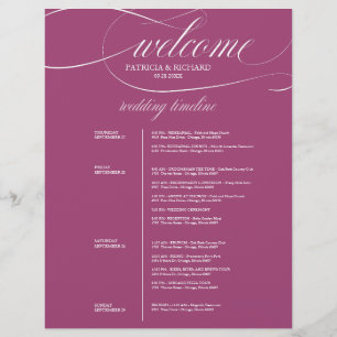 Chic Purple Cassis 4 Days Wedding Itinerary