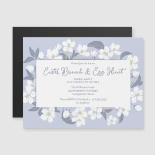 Chic Purple Floral Easter Brunch Magnet Invitation