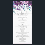 Chic Purple Floral & Silver Wedding Program<br><div class="desc">Purple Floral & Faux Silver Glitter Stripes & Confetti Watercolor Floral Wedding Program With trendy brush script font! ~ Check my shop to see the entire wedding suite for this design!</div>