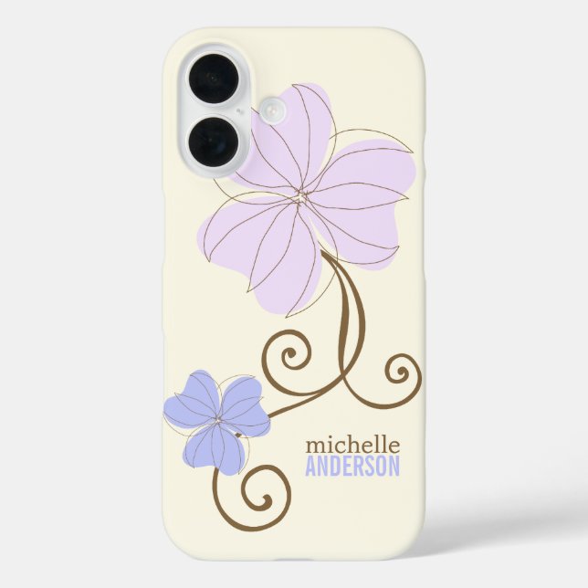 Chic Purple Florals Case-Mate iPhone Case (Back)