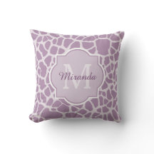 Chic Purple Giraffe Print With Monogram and Name