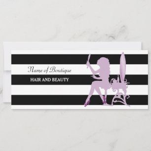 Chic Purple Girl Stripes Salon Gift Certificate