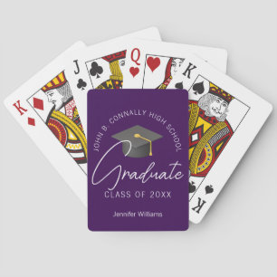 Chic Purple Graduate Custom 2026 Graduation Playing Cards