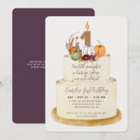 Chic Purple Little Pumpkin First Birthday Cake