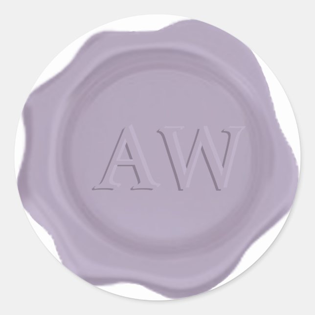 Chic Purple Monogram Wedding Wax Seal (Front)