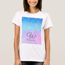 Chic Purple Ombre Blue Glitter Modern             