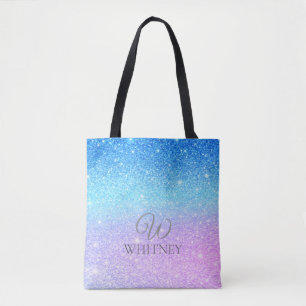 Chic Purple Ombre Blue Glitter Modern              Tote Bag
