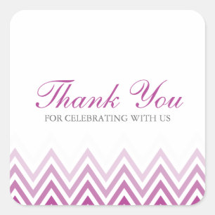 Chic Purple Ombre Chevrons Square Sticker